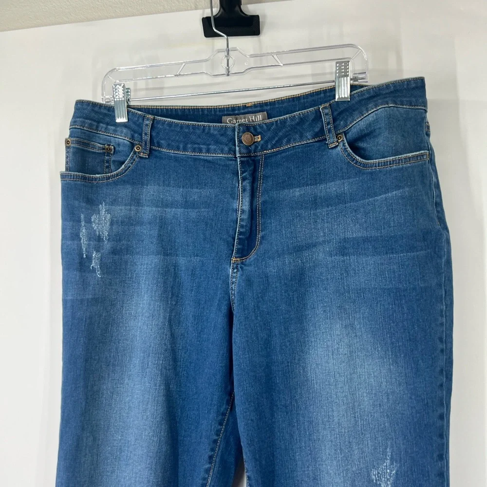 Garnet Hill Mid-Rise Straight Leg Jeans - Picture 2 of 8